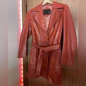SOLD vintage red leather jacket